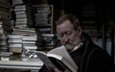 man reading a books